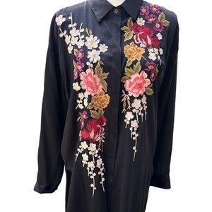 Johnny Was Black Satin medium top